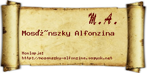 Mosánszky Alfonzina névjegykártya